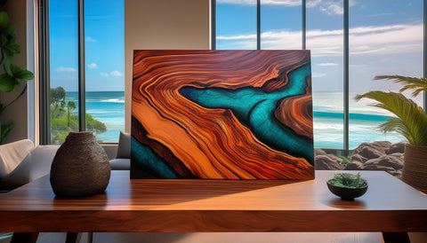 Freestanding Carved Wood Art